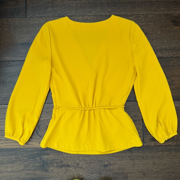 J. Crew Vibrant Yellow Wrap Blouse - Picture 5 of 6